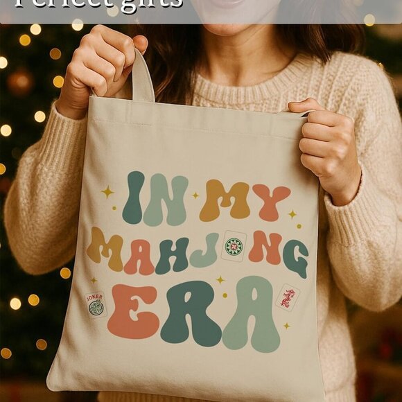 Handbags - Mahjong Tote Bag Canvas Spacious Stylish Gift for Women Girls